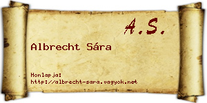 Albrecht Sára névjegykártya
