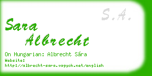 sara albrecht business card